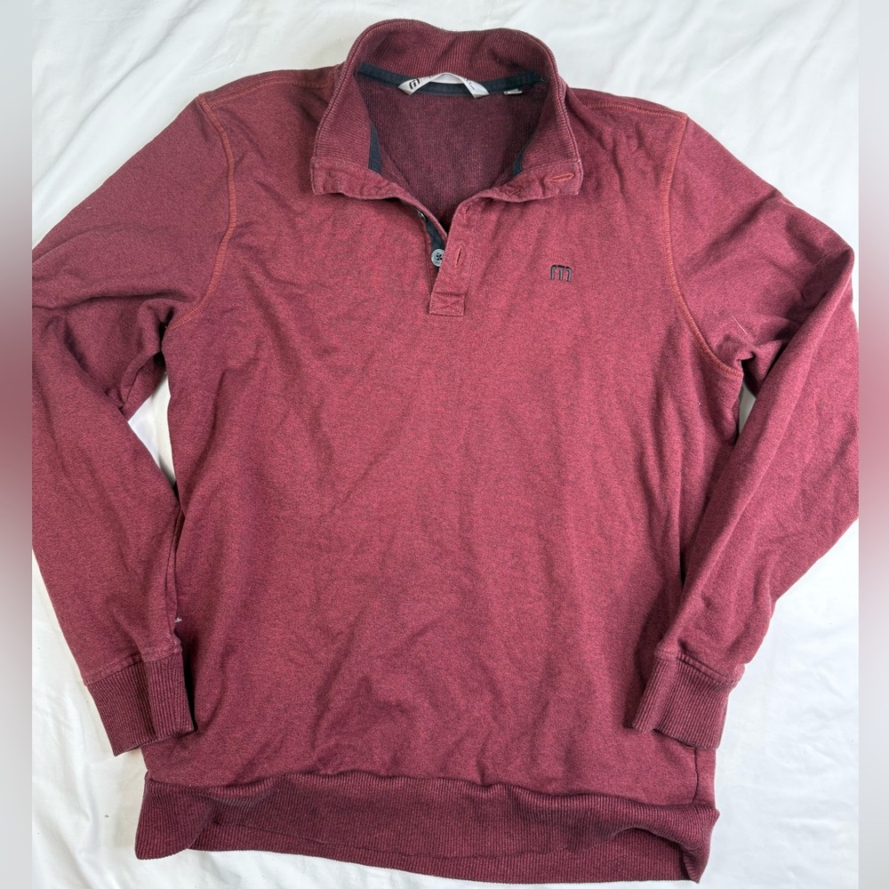 Travis Mathew Sweater Mens Pullover 1/4 Button Long Sleeve A030325